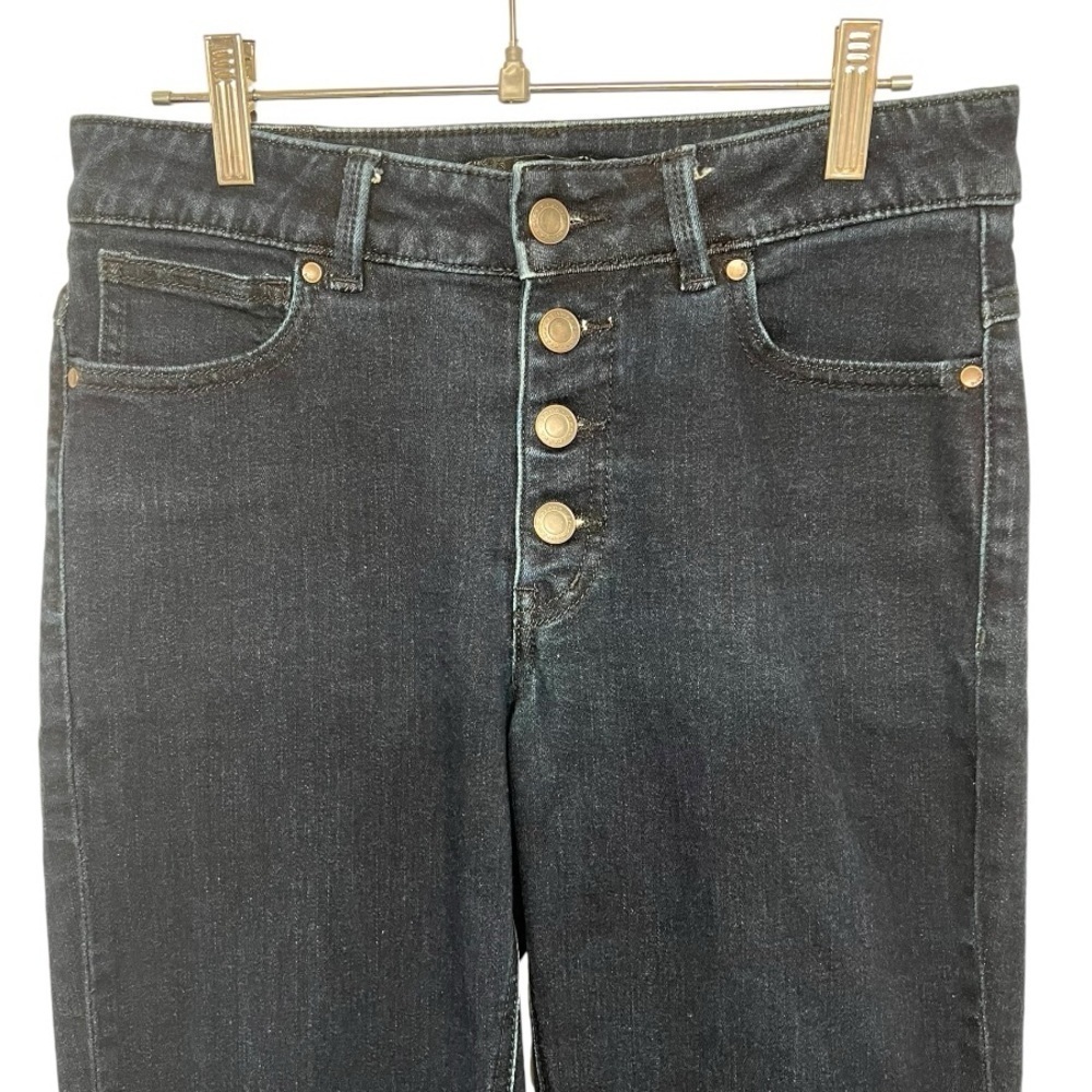 Prana Button Fly Dark Wash Mid Rise Straight Leg Ankle Stretch Jeans Women 4/27 - Picture 3 of 10